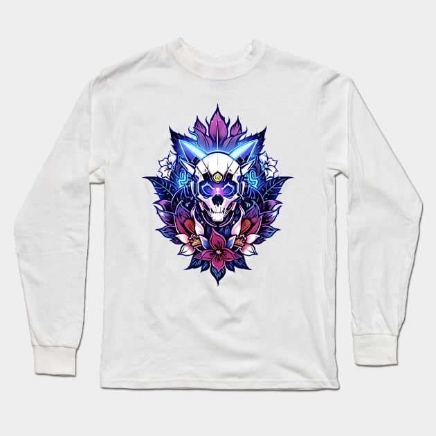 Cyberpunk Flowers Long Sleeve T-Shirt by CGI Studios